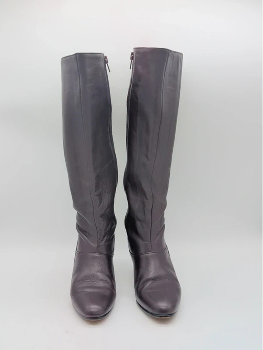 Vintage 80s Life Stride 6 Burgundy Leather Knee High Boots - Picture 2 of 10